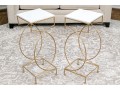 Chic Contemporary Faux Marble Side Tables