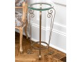 Elegant Aluminum And Glass Side Table