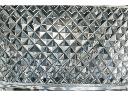 Silver Plate Mounted Cut Crystal Wine Cooler