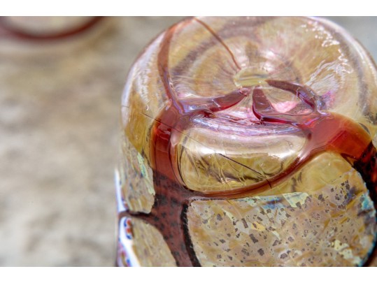 Fantastic Set Of 6 Artisan Signed Glass Tumblers