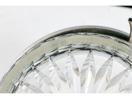 Silver Plate Mounted Cut Crystal Wine Cooler