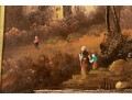 Antique Oil On Copper Painting, Figural Landscape, For Restoration