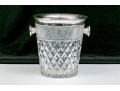 Silver Plate Mounted Cut Crystal Wine Cooler