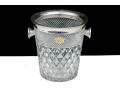 Silver Plate Mounted Cut Crystal Wine Cooler
