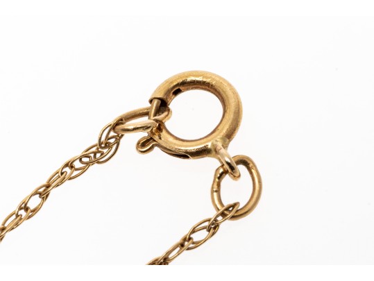 14k Yellow Gold Sapphire And Diamond Pendant Necklace