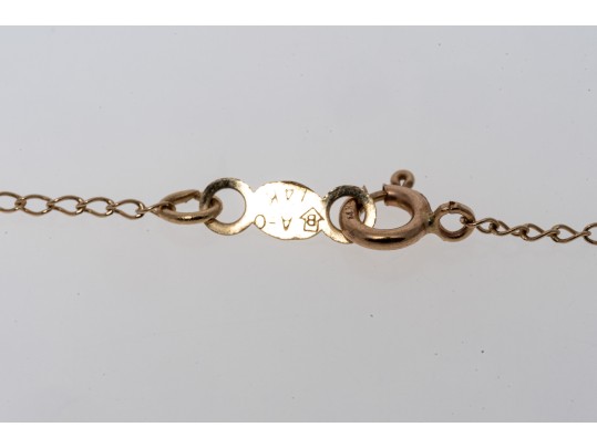 14k Yellow Gold Emerald And Diamond Heart Pendant Necklace