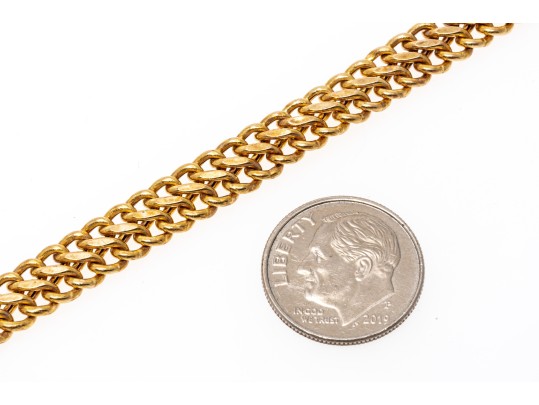 10k Yellow Gold Hollow Woven Link Bracelet