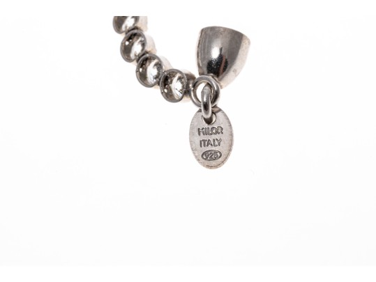 Sterling Silver Lovely Round Brilliant Cut CZ Line Bracelet