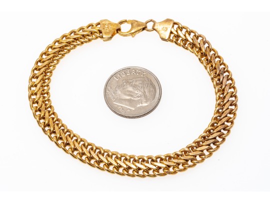 10k Yellow Gold Hollow Woven Link Bracelet