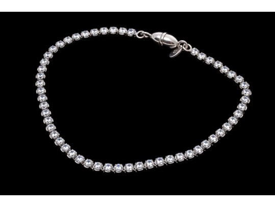 Sterling Silver Lovely Round Brilliant Cut CZ Line Bracelet