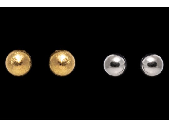 Simple 18K And Platinum Stud Earrings, Two Pairs