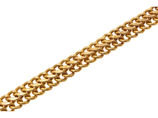 10k Yellow Gold Hollow Woven Link Bracelet