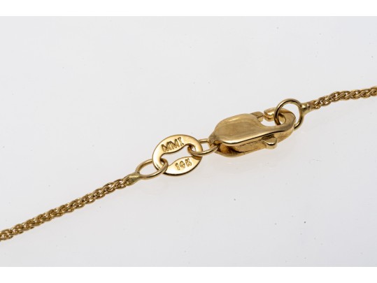 14k Yellow Gold Contemporary Trillion Cut Tanzanite And Diamond Pendant, With Chain