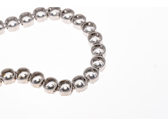 Sterling Silver Lovely Round Brilliant Cut CZ Line Bracelet