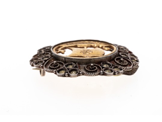 Fantastic Sterling Ship Brooch