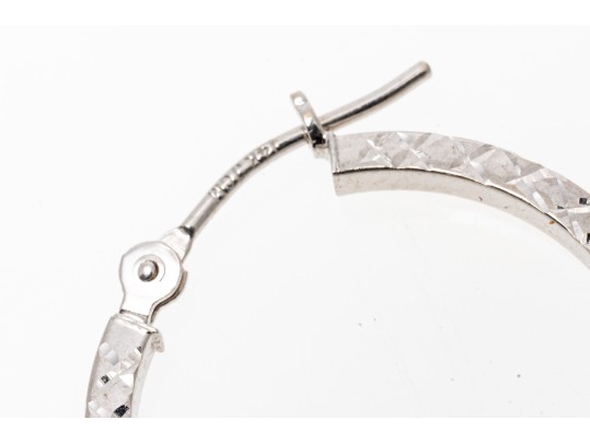 Simple 14K White Gold Hoop Earrings