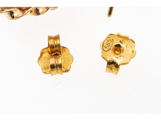 14K Grey Mabe Pearl Earrings