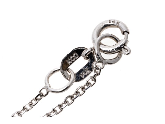 14K White Gold 'R' Initial Pendant Necklace