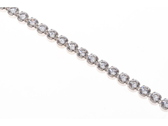 Sterling Silver Lovely Round Brilliant Cut CZ Line Bracelet