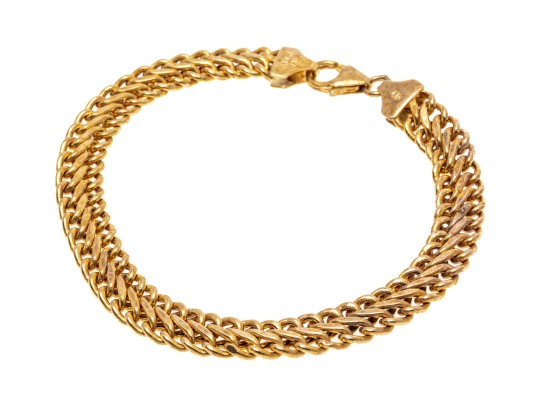 10k Yellow Gold Hollow Woven Link Bracelet