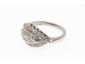 Stunning Diamond Set 14K White Gold Ring, Size 3