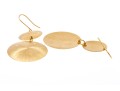 18k Yellow Gold Striking Brushed Stacked Pendant Earrings