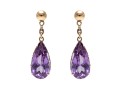 Vintage Style Pear Cut Purple Sapphire Pendant Earrings