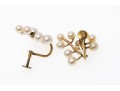14k Yellow Gold Fabulous Vintage Cultured 3.5 Mm Pearl Spray Earrings