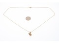 14k Yellow Gold Sapphire And Diamond Pendant Necklace