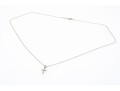 Petite Platinum And Diamond Cross Pendant Necklace