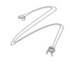 14K White Gold 'R' Initial Pendant Necklace