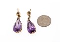 Vintage Style Pear Cut Purple Sapphire Pendant Earrings