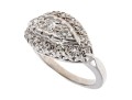Stunning Diamond Set 14K White Gold Ring, Size 3