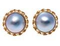 14K Grey Mabe Pearl Earrings