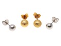 Simple 18K And Platinum Stud Earrings, Two Pairs