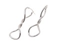 14k White Gold Elongated Twisted Electroform Earrings