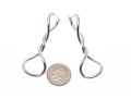 14k White Gold Elongated Twisted Electroform Earrings