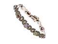 Colorful Stone And Marcasite Sterling Bracelet