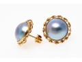 14K Grey Mabe Pearl Earrings