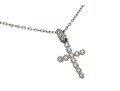Petite Platinum And Diamond Cross Pendant Necklace