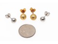 Simple 18K And Platinum Stud Earrings, Two Pairs