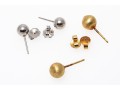 Simple 18K And Platinum Stud Earrings, Two Pairs