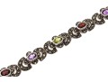 Colorful Stone And Marcasite Sterling Bracelet