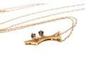 14k Yellow Gold Sapphire And Diamond Pendant Necklace