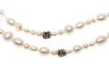 Unique Sterling And Cultured Pearl Strung Necklace