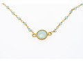 Sterling Vermeil And Blue Chalcedony Necklace
