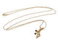 14k Yellow Gold Sapphire And Diamond Pendant Necklace
