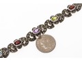 Colorful Stone And Marcasite Sterling Bracelet