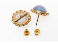 14K Grey Mabe Pearl Earrings