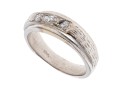 Handsome 14K White Gold Diamond Set Band Ring, Size 7.75